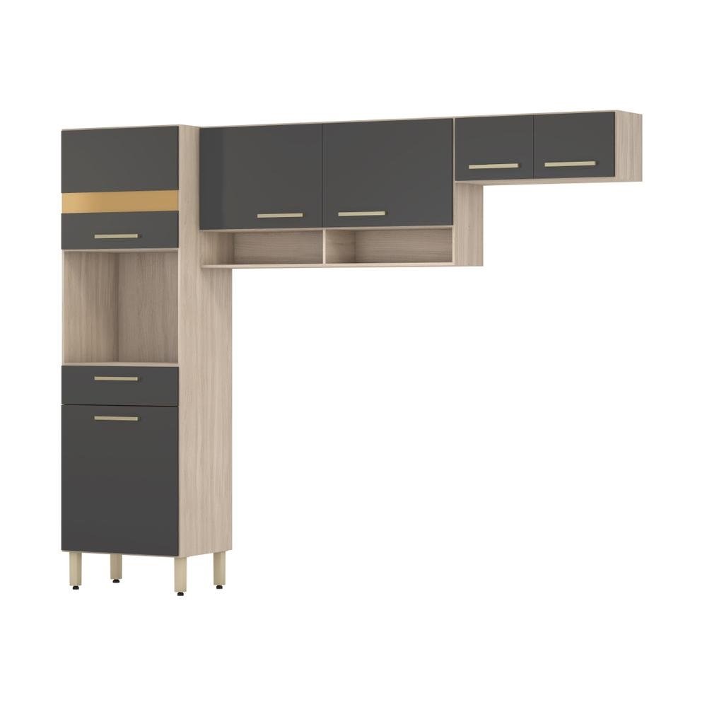 Armario de Cozinha Compacta com Paneleiro e Aereos Multimoveis CR20236
