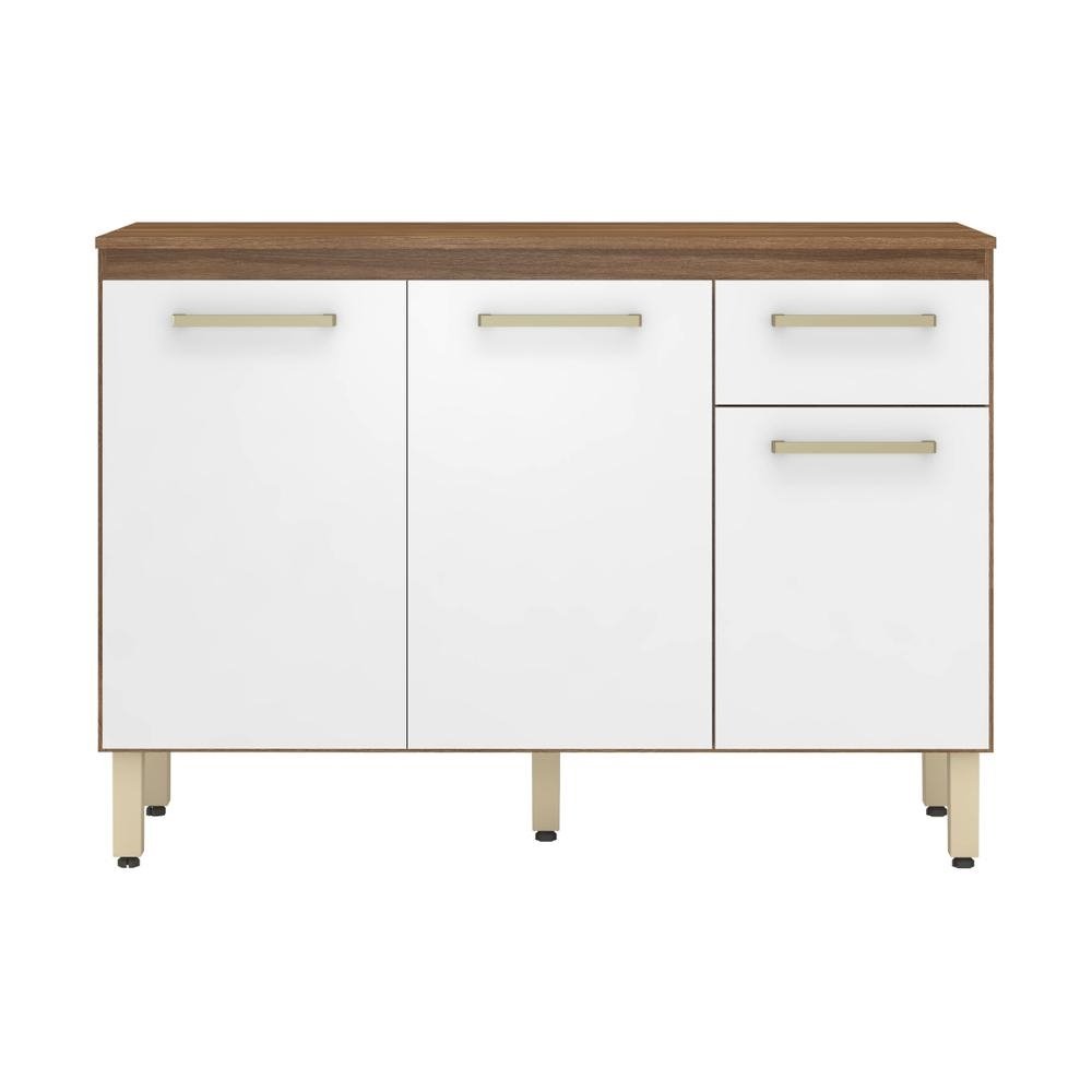 Balcao de Cozinha Gabinete Pia 120cm 3 Portas e 1 Gaveta Multimoveis CR20239