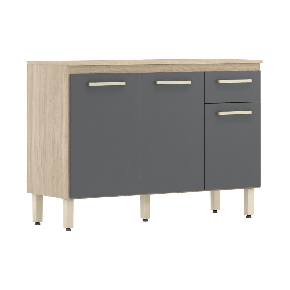 Balcao de Cozinha Gabinete Pia 120cm 3 Portas e 1 Gaveta Multimoveis CR20239