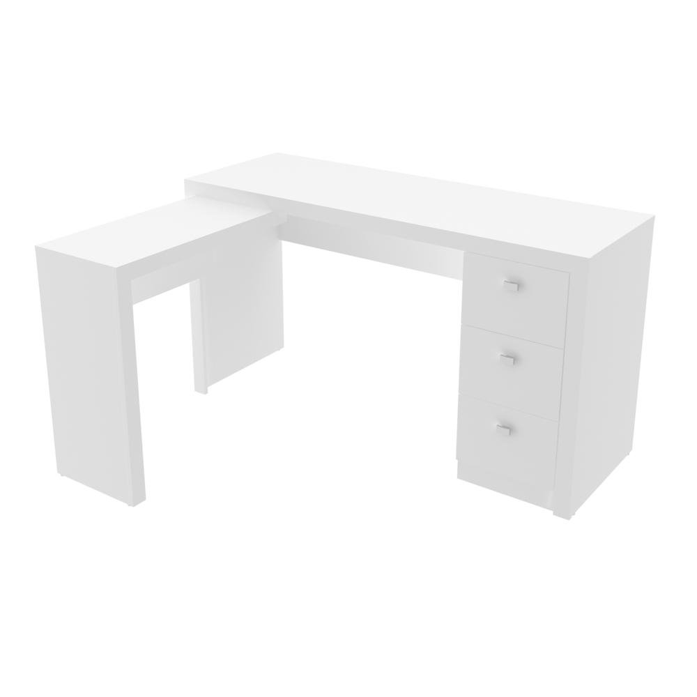 Escrivaninha/Mesa Escritorio de Canto Multimoveis CR25011 Branca