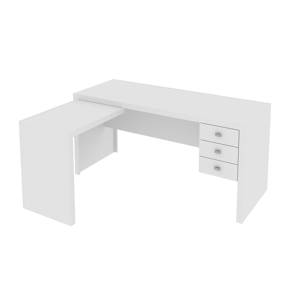 Escrivaninha/Mesa Escritorio de Canto Multimoveis CR25016 Branca