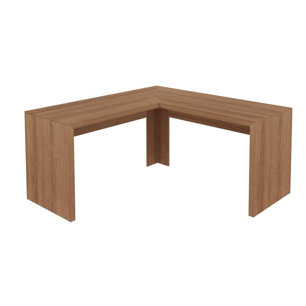 Escrivaninha/Mesa Escritorio de Canto Multimoveis CR25024 Amendoa