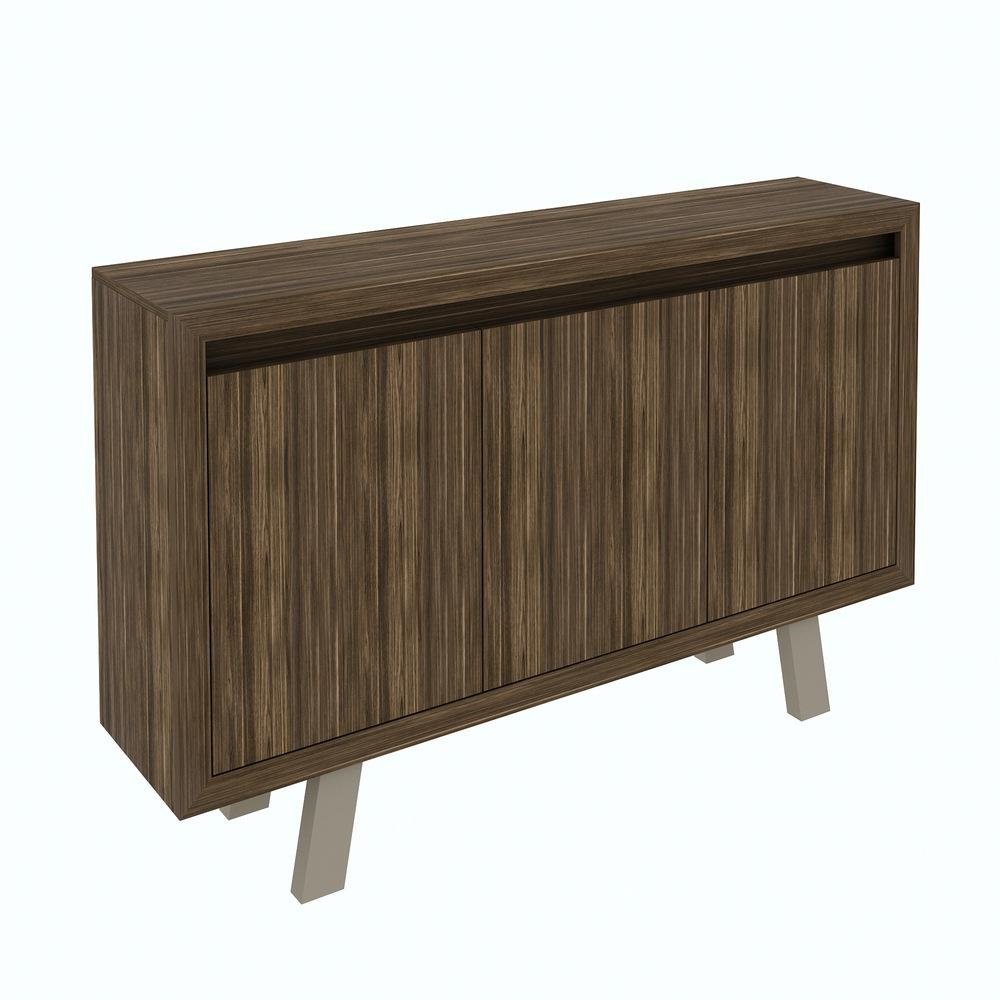Balcao Escritorio com 3 portas Multimoveis CR25028 Nogal/Fendi