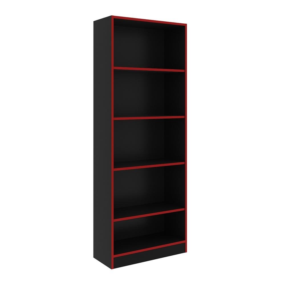 Estante Gamer Multiuso 60 cm Multimoveis CR25039 Preta/Vermelha
