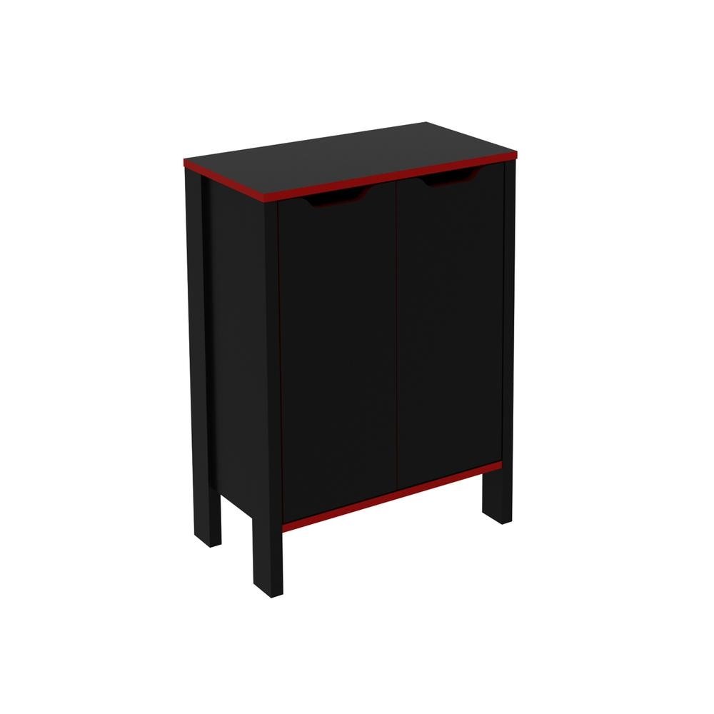 Armario Gamer 2 Portas Multimoveis CR25059 Preto/Vermelho