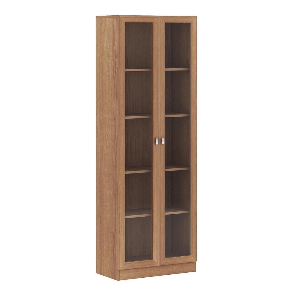Armario Estante com 2 Portas de Vidro Multimoveis CR25069 Amendoa