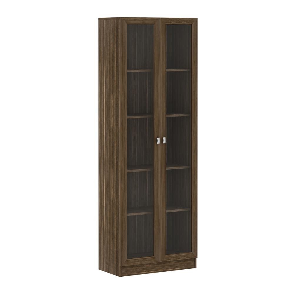 Armario Estante com 2 Portas de Vidro Multimoveis CR25069 Nogal