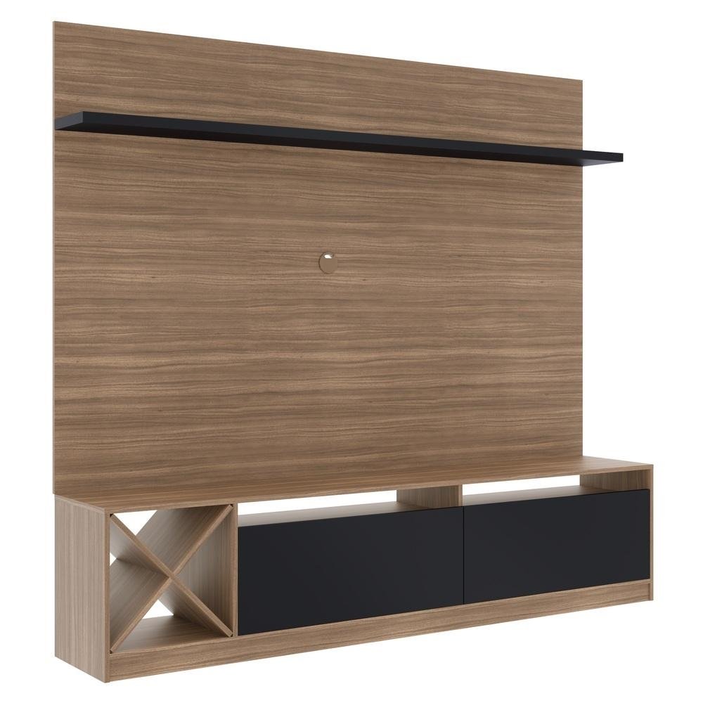 Rack com Painel TV 50" Multimoveis CR25138 Montana/Preto