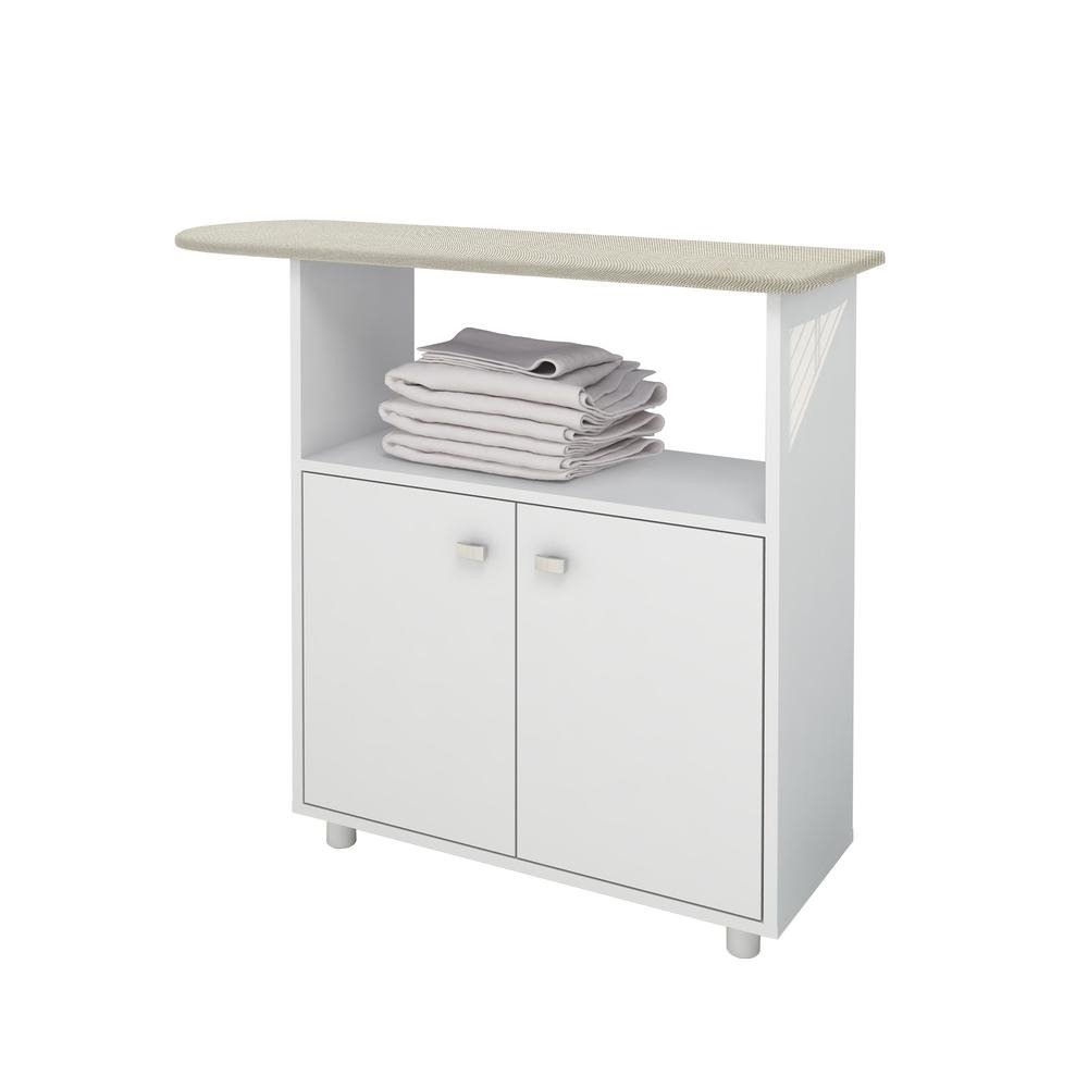 Tabua de Passar Roupa com Armario 2 Portas Multimoveis CR30011 Branca