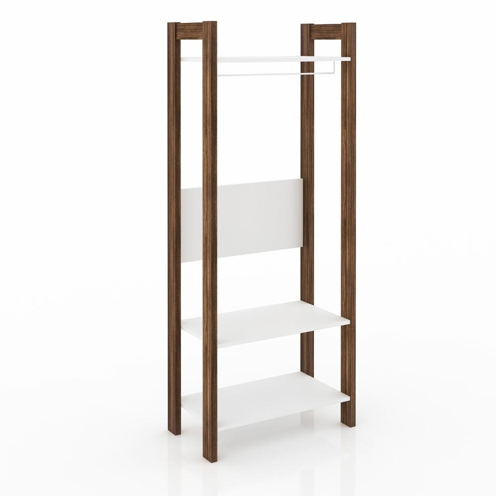 Armario Closet com Prateleira Multimoveis CR35007 Branco/Nogal