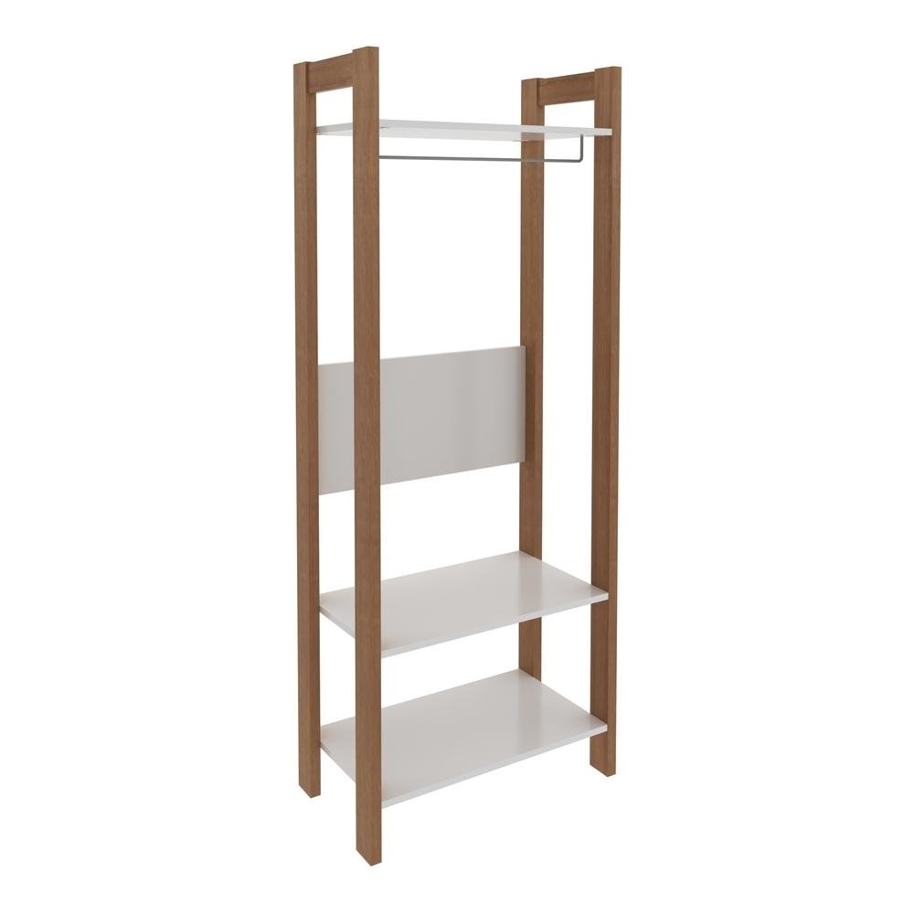 Armario Closet com Prateleira Multimoveis CR35007 Branco/Amendoa