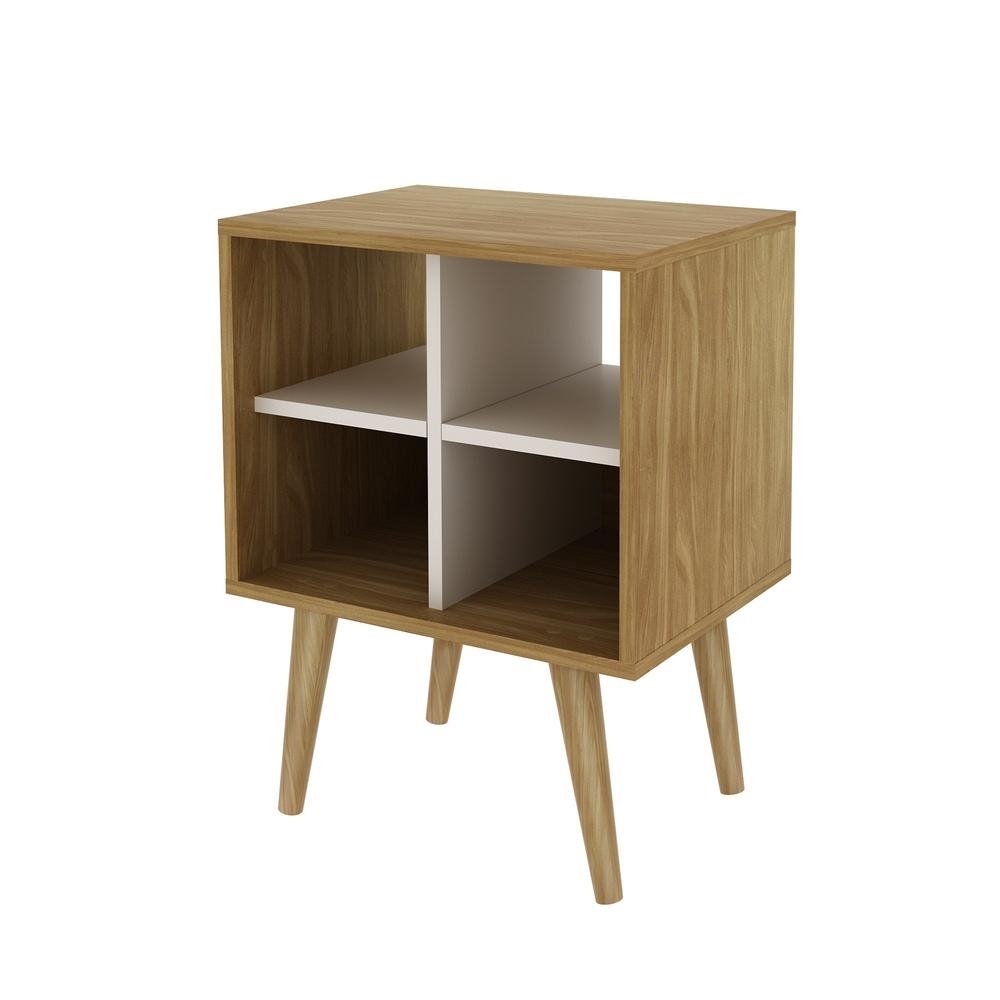 Mesa de Cabeceira/Apoio Multimoveis CR35015 Natural/Off White