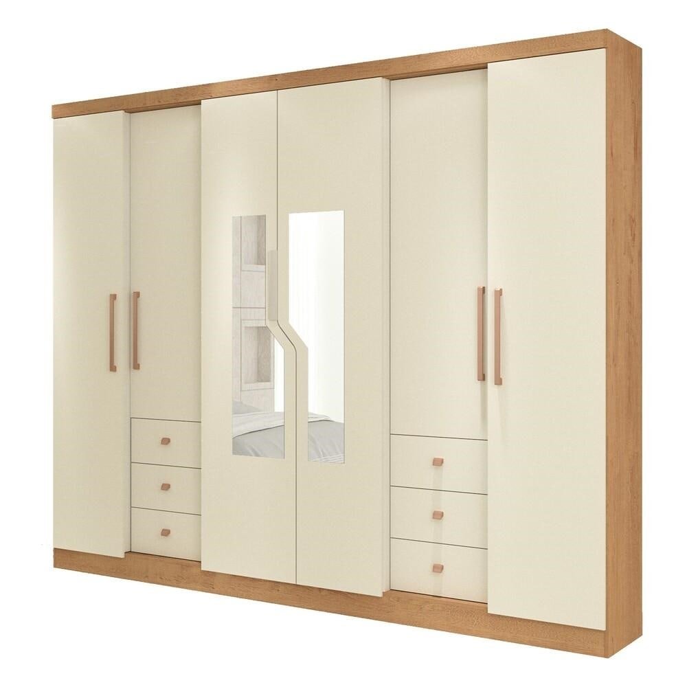 Guarda-Roupas com Espelho 6 Portas 6 Gavetas Multimoveis CR35118