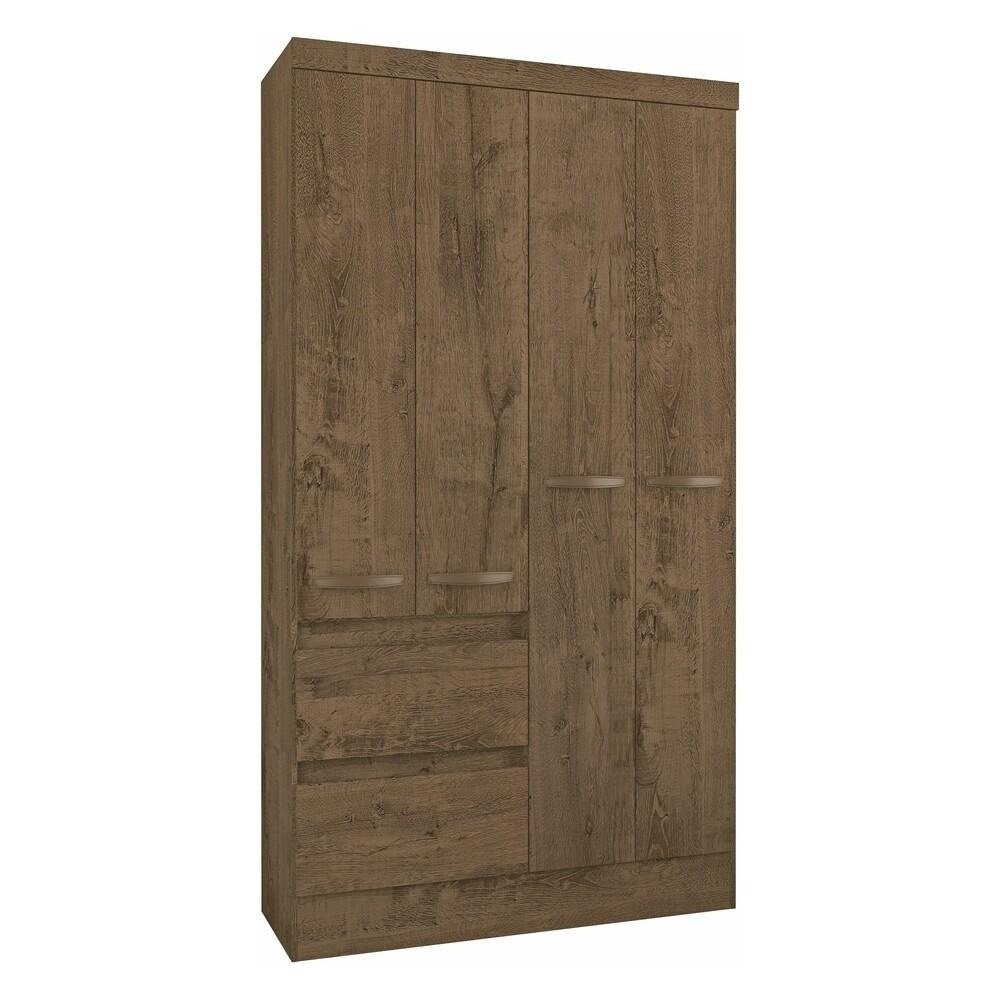 Guarda-Roupas 4 Portas 2 Gavetas com Rodape Multimoveis CR35135