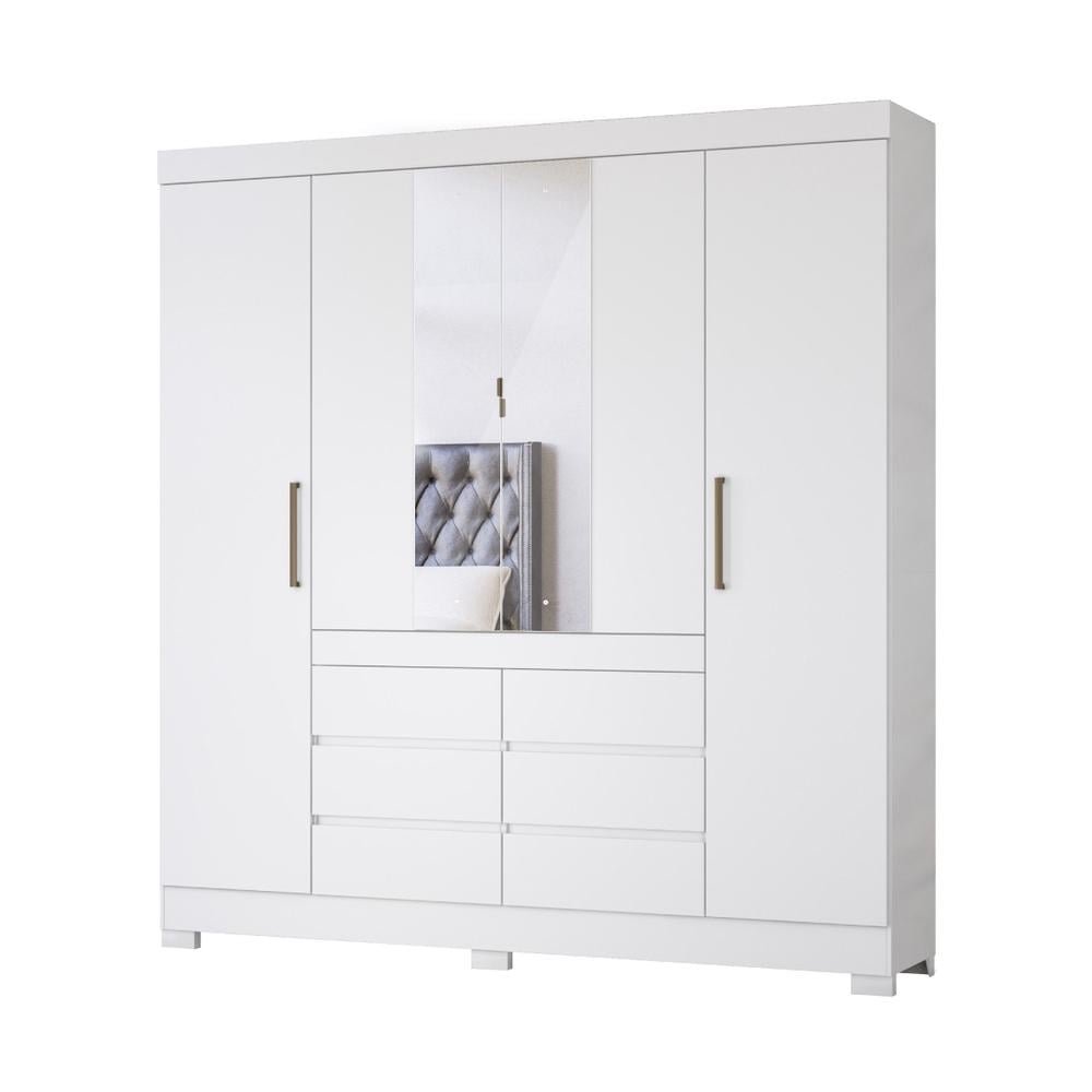 Guarda-Roupas Casal 4 Portas 6 Gavetas e Espelhos Multimoveis CR35192