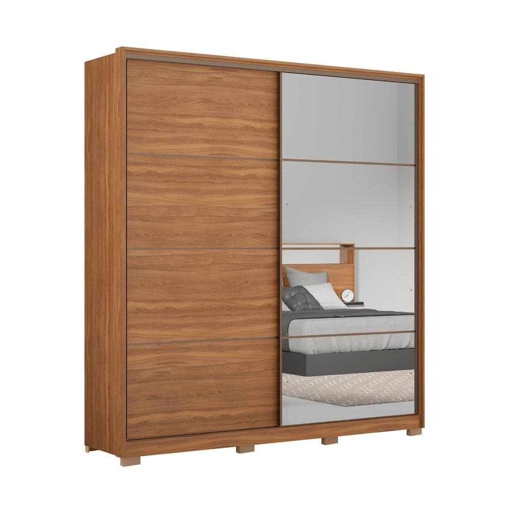 Guarda-Roupas Casal 2 Portas de Correr Flex 3 Gavetas e Espelhos Multimoveis CR35199