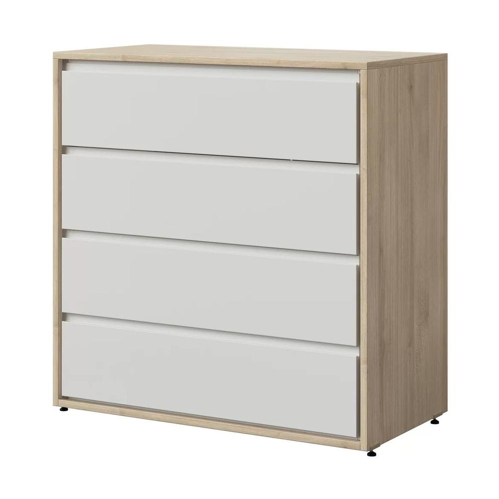 Comoda Infantil 4 Gavetas Multimoveis CR40022 Branco Acetinado/Carvalho Treviso
