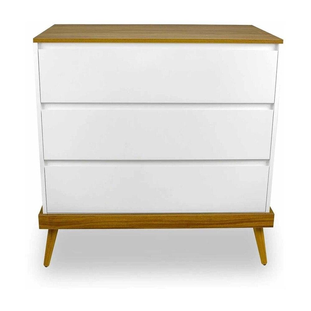 Comoda Infantil 3 Gavetas Multimoveis CR40026 Branco Acetinado/Amendola