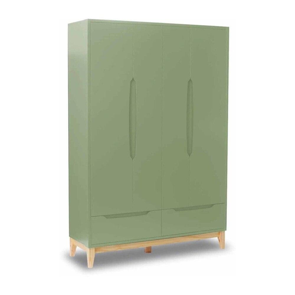 Guarda Roupas Infantil 4 Portas 2 Gavetas Multimoveis CR40028 Verde
