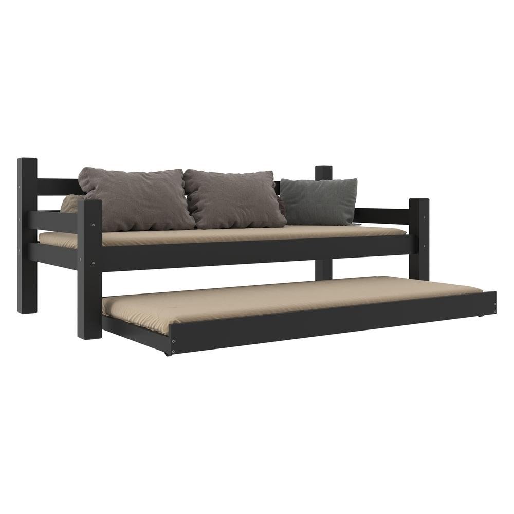 Bicama Madeira Macica para Colchao 78/88 x 188cm Paris Multimoveis CR4139 Preta
