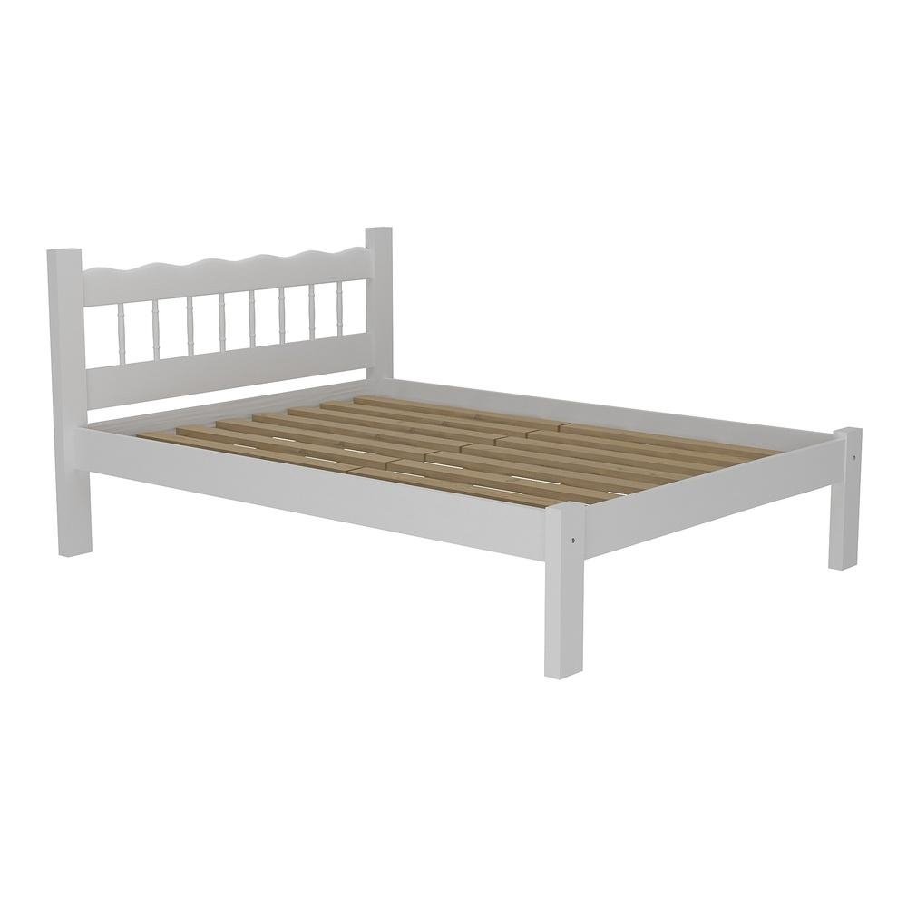 Cama Casal Madeira Macica para Colchao 128/138X188cm Capri Multimoveis CR4140 Branca