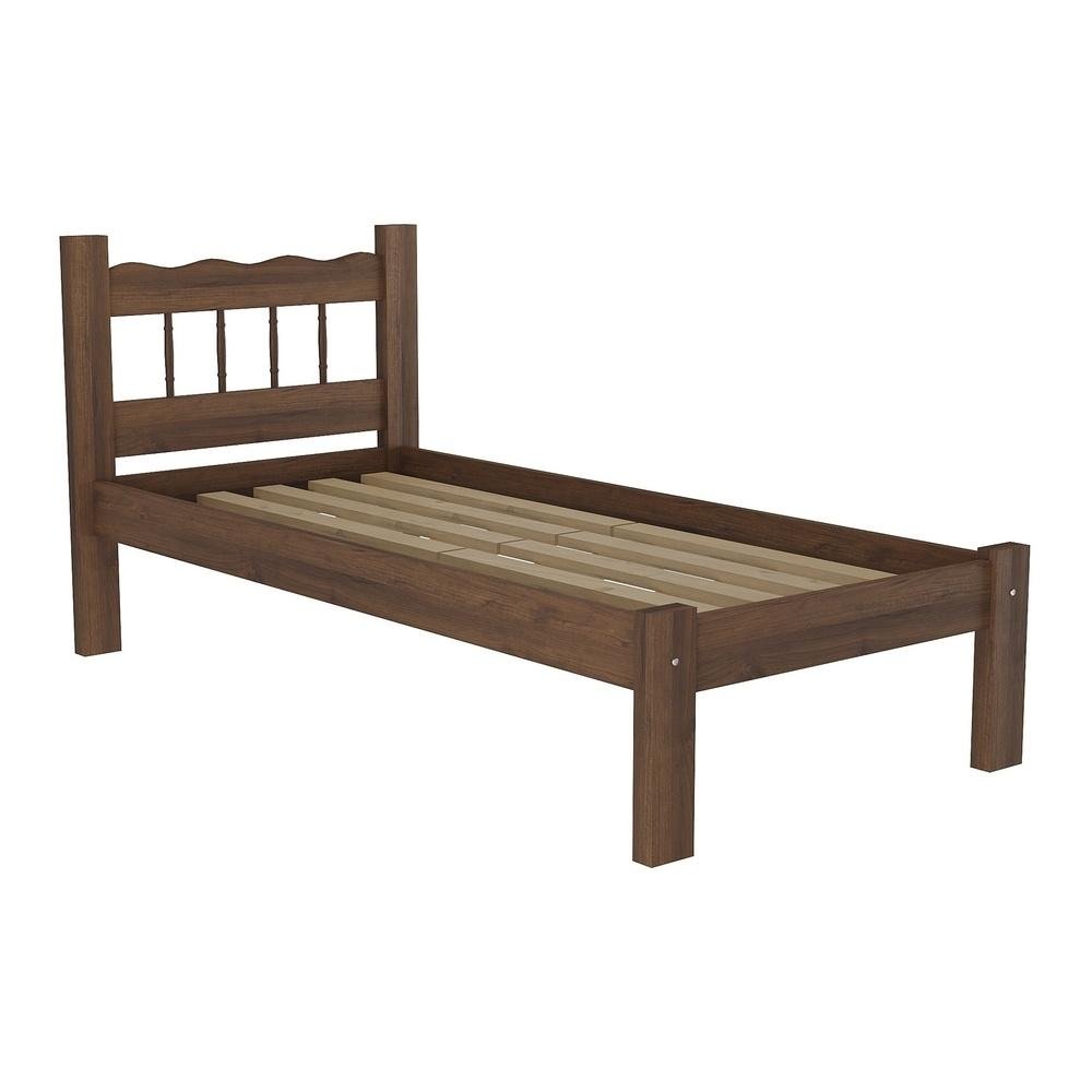 Cama Solteiro Madeira Macica para Colchao 78/88 x 188cm Madri Multimoveis CR4141 Imbuia