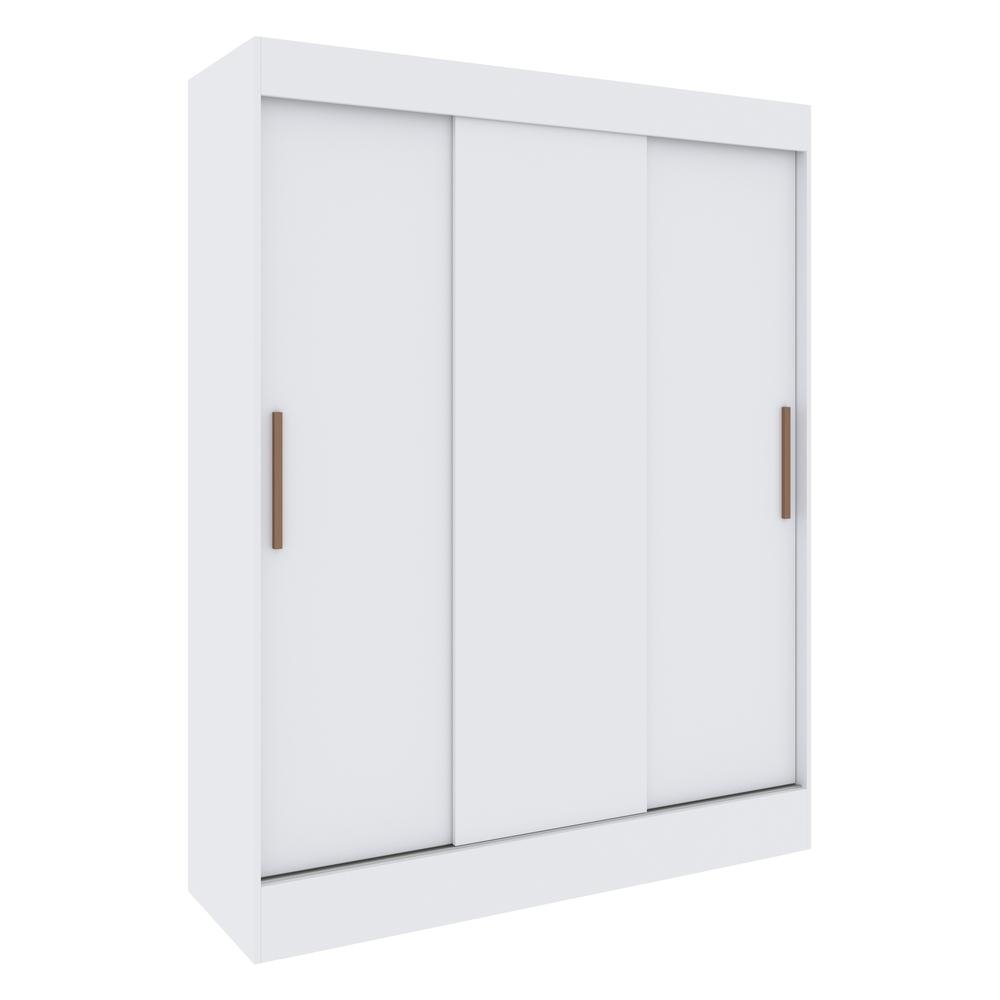 Guarda-Roupa 3 Portas Correr 2 Gavetas Florida Multimoveis CR4142 Branco