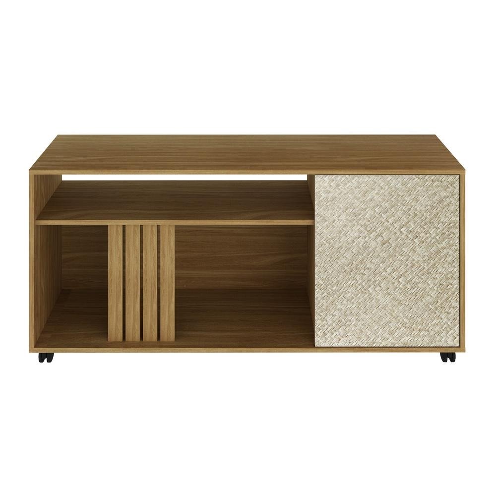 Rack TV 42" com 1 Porta Multimoveis CR45114 Natural/Palha