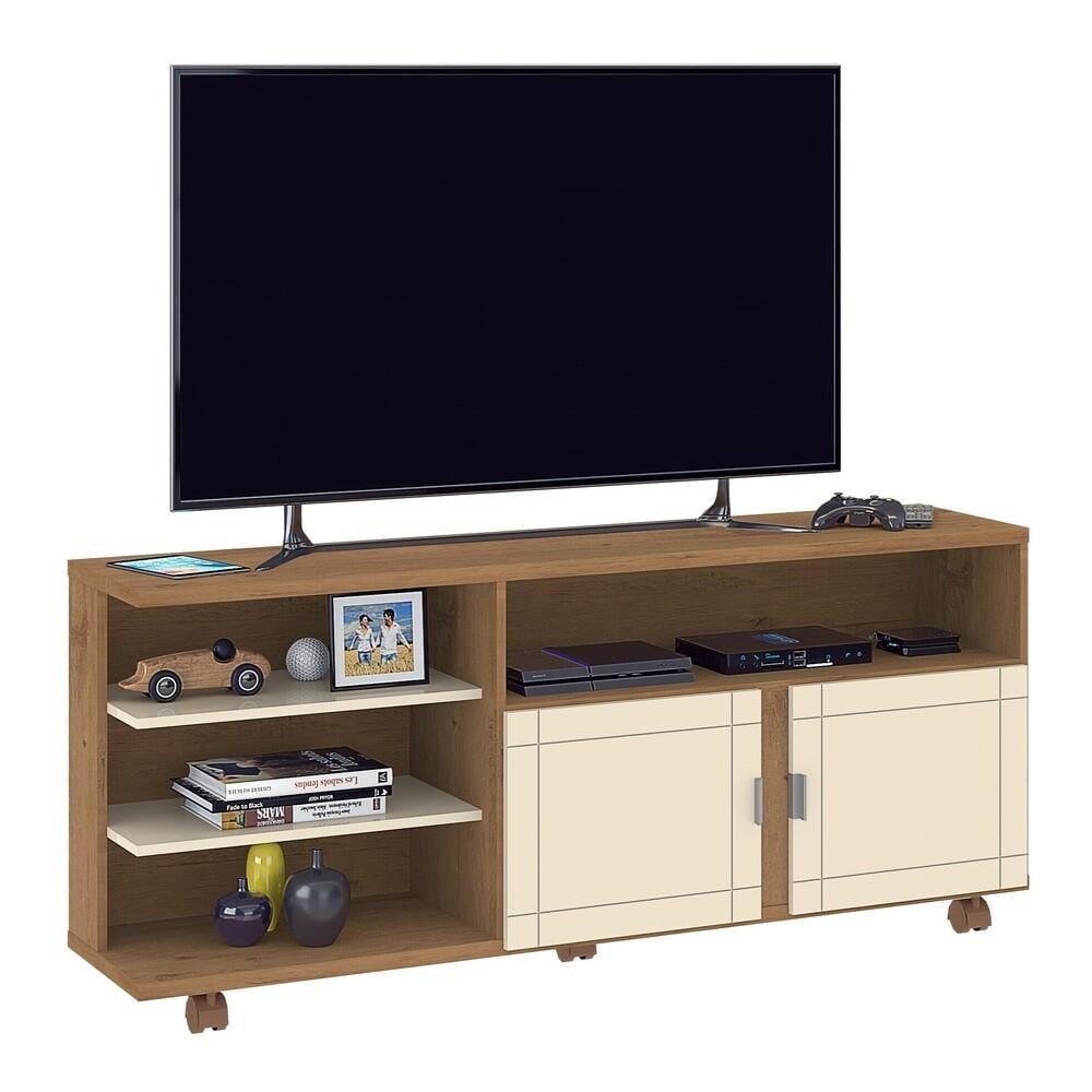Rack TV ate 65" com 2 Portas e Rodizios Multimoveis CR45222