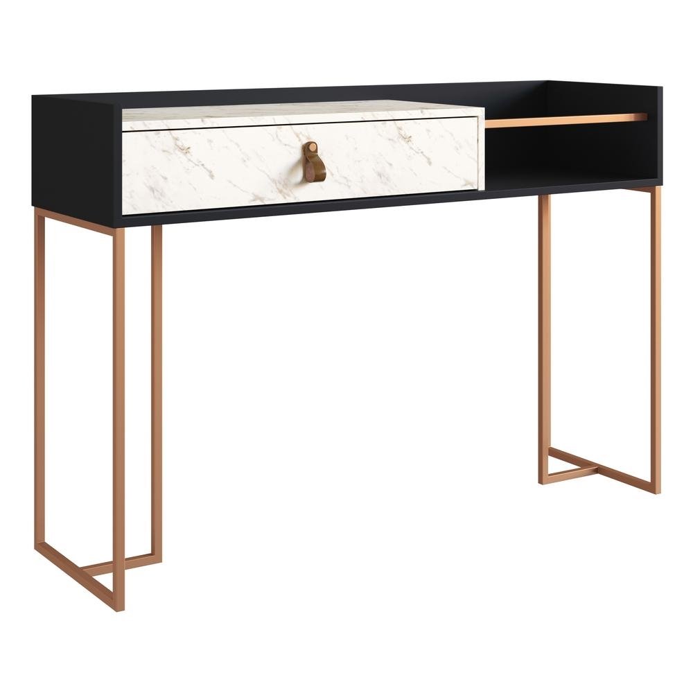 Aparador Buffet 120cm com 1 Gaveta Multimoveis CR50036 Preto/Volakas