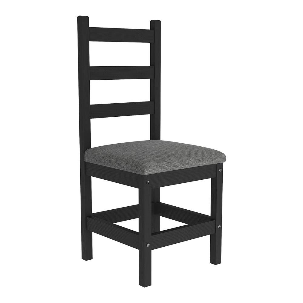 Conjunto com 2 Cadeiras de Jantar Madeira Macica Livia Multimoveis CR5092 Preto