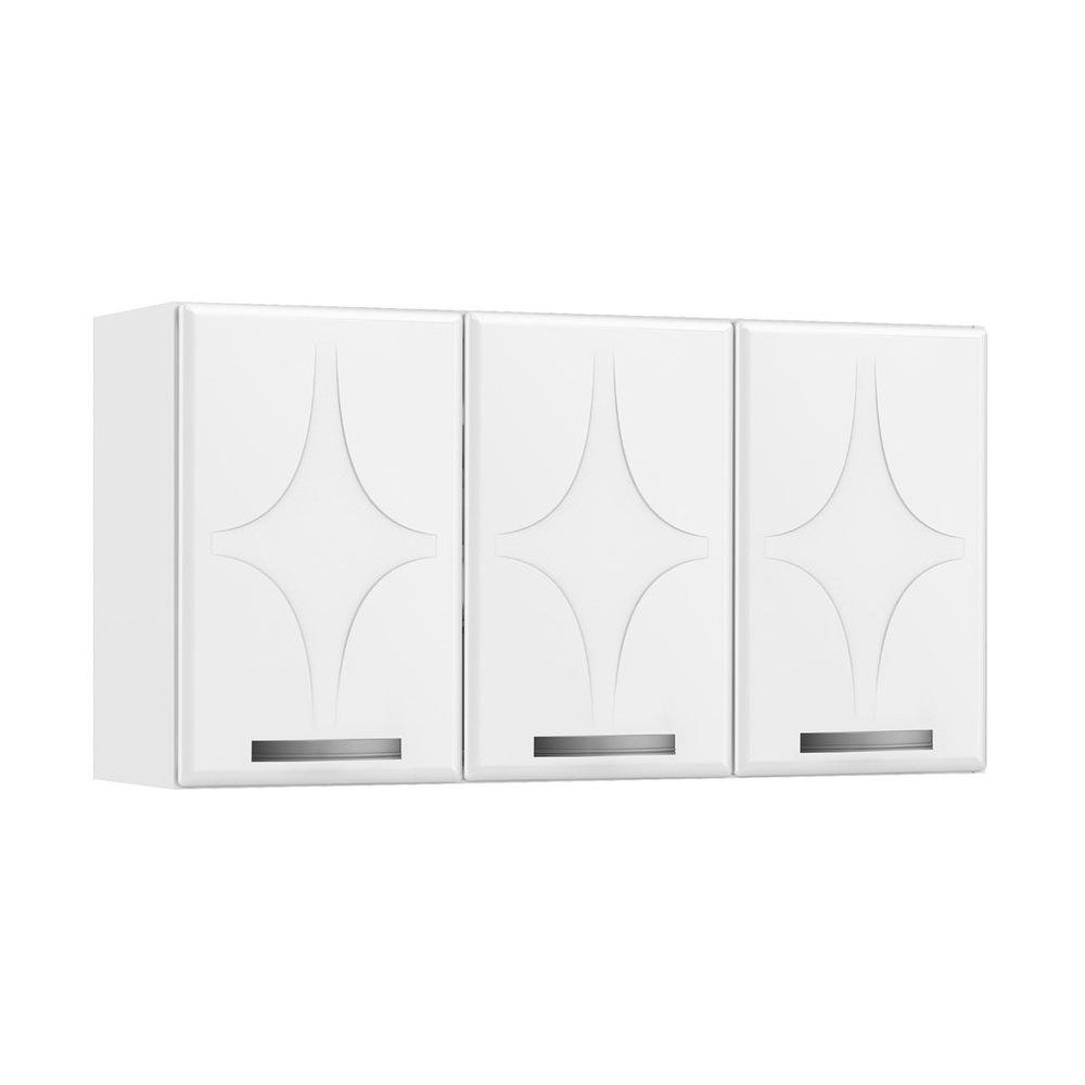 Armario de Cozinha de Aco Aereo 105cm Triplo Amanda Multimoveis CR6052 Branco