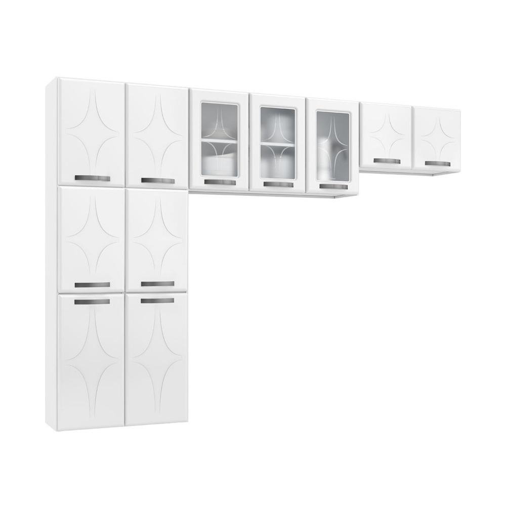 Armario de Cozinha de Aco Compacta 3 Pecas Amanda Multimoveis CR6066 Branco