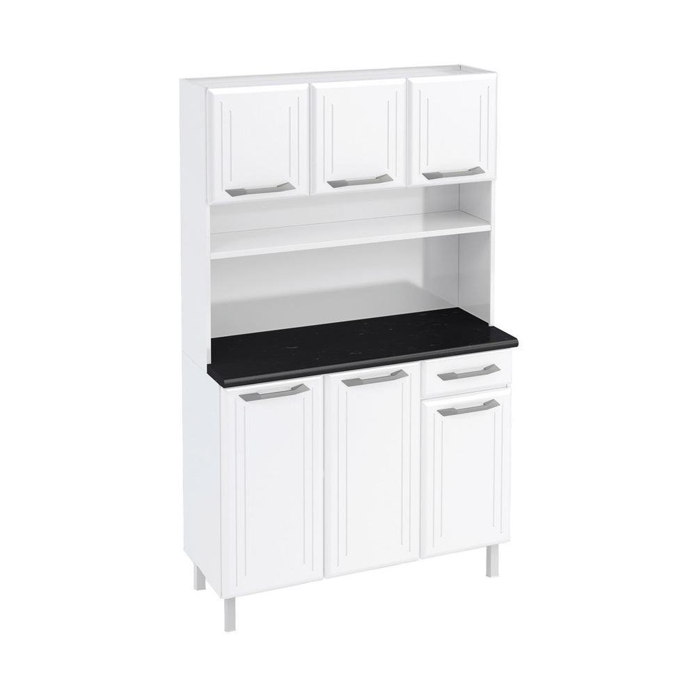 Armario de Cozinha de Aco Kit Triplo 105cm Rose Multimoveis Smart CR6095 Branco