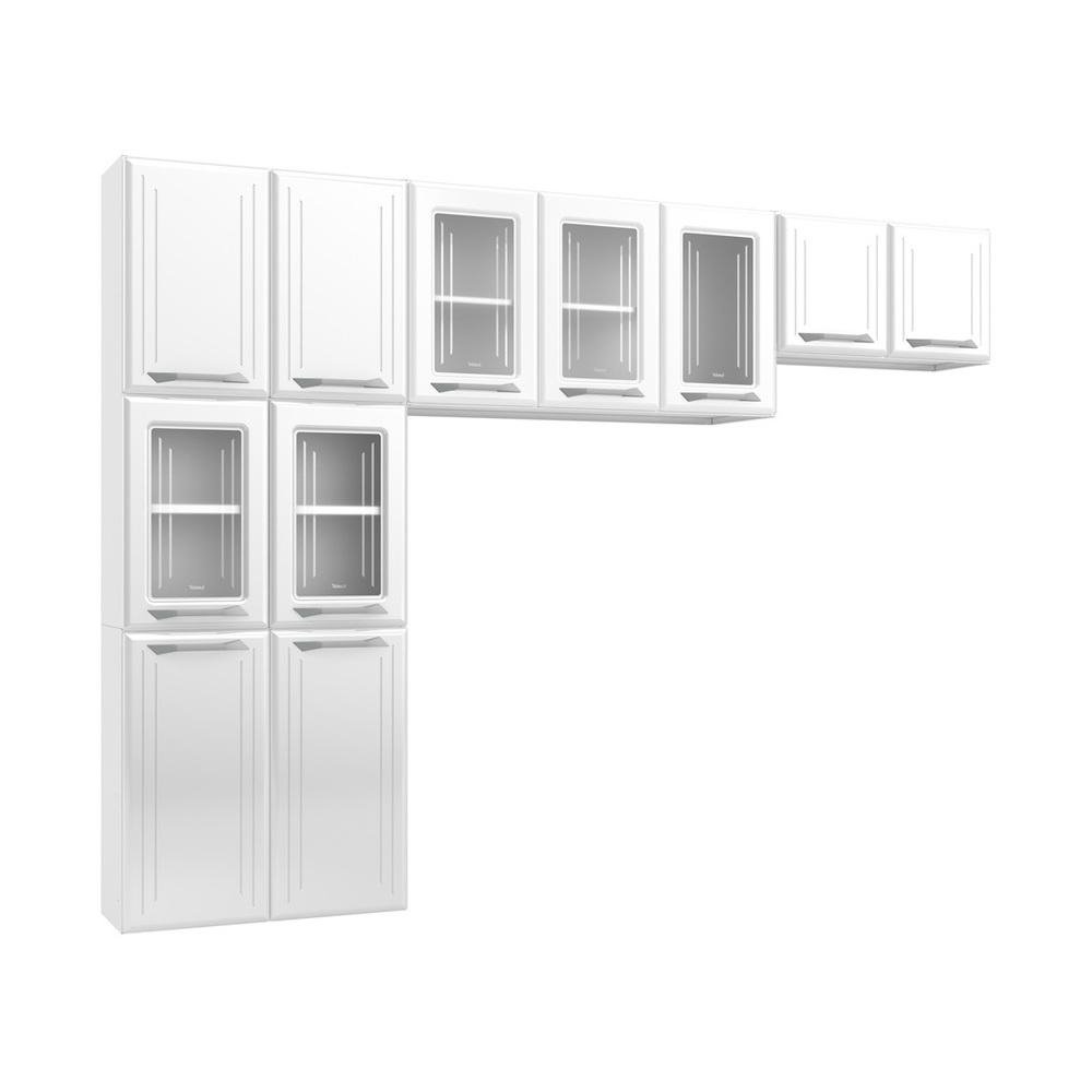 Armario de Cozinha de Aco Compacta 3 Pecas Rose Multimoveis CR6103 Branco