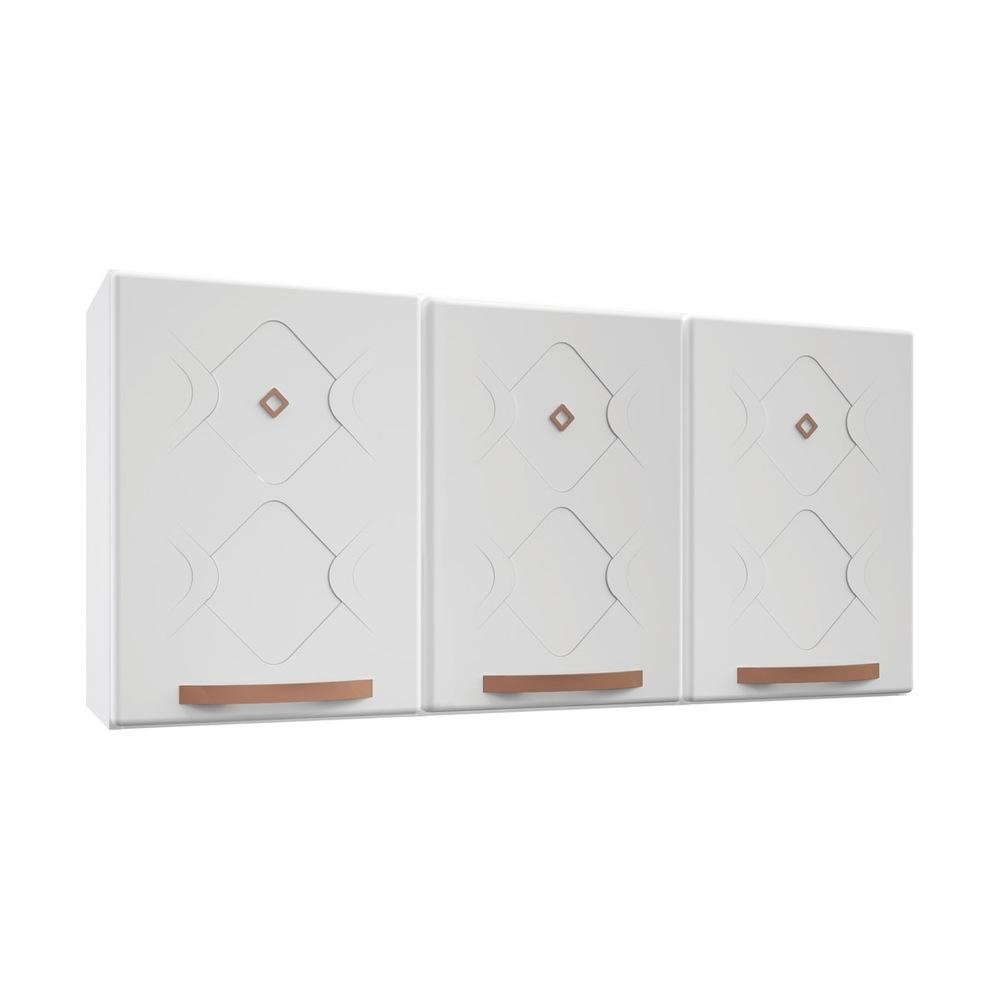 Armario de Cozinha de Aco Aereo Triplo 120cm Regina Multimoveis CR6122 Branco