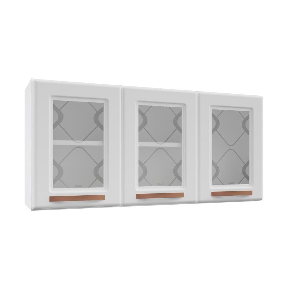 Armario de Cozinha de Aco Aereo Triplo 120 cm Regina Multimoveis CR6123 Branco