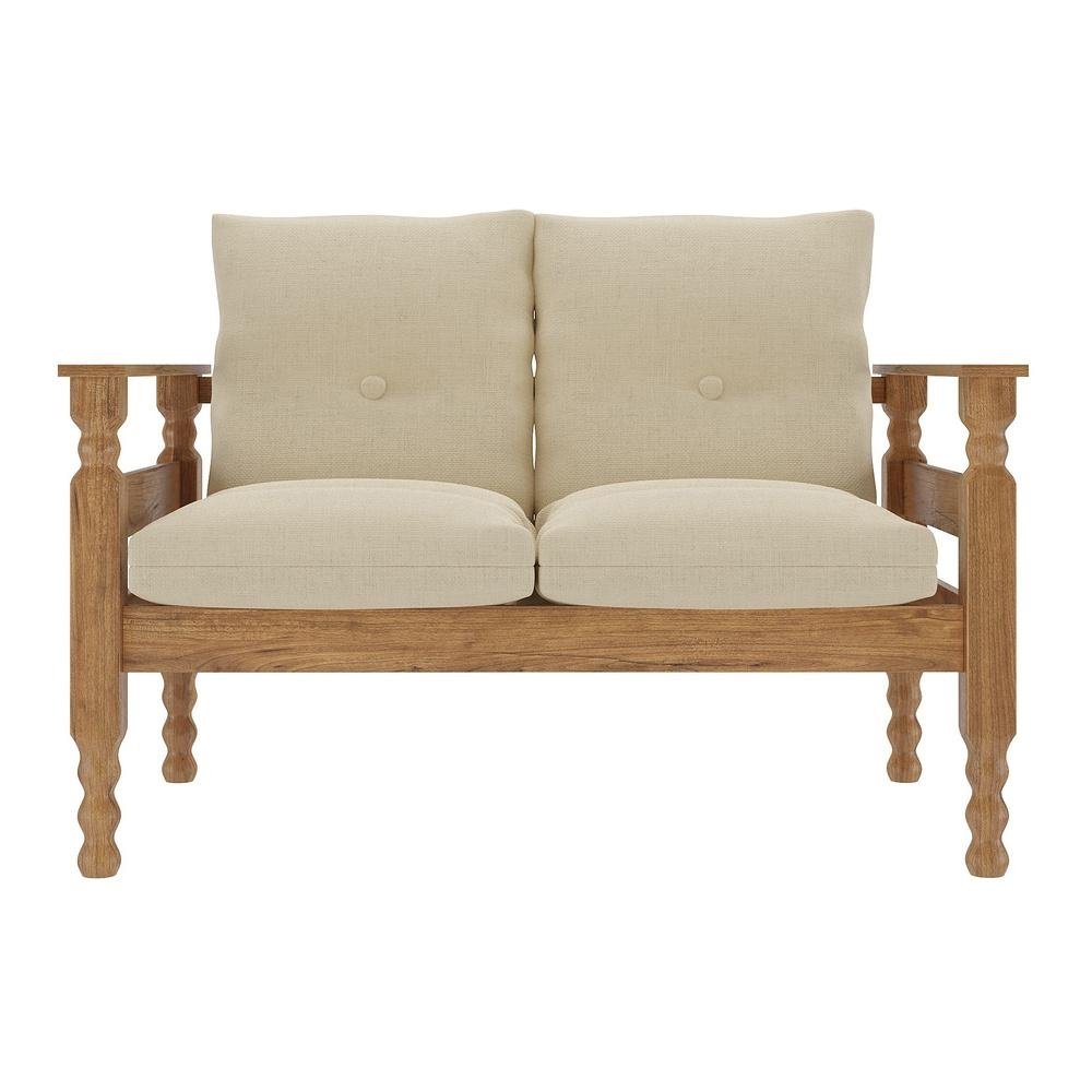 Namoradeira 2 Lugares Madeira Macica Liz Multimoveis CR7002.T62 Imbuia/Bege