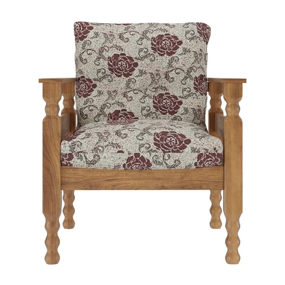 Poltrona Madeira Macica Liz Multimoveis CR7003.T65 Imbuia/Floral