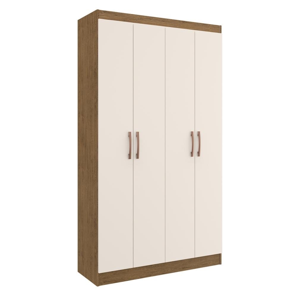 Armario 4 Portas Lavanderia Multiuso Multimoveis CR8000 Nogueira/Off White