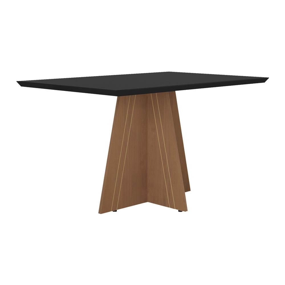 Mesa de Jantar 136 cm Denver Multimoveis EX2001 Madeirada/Preta