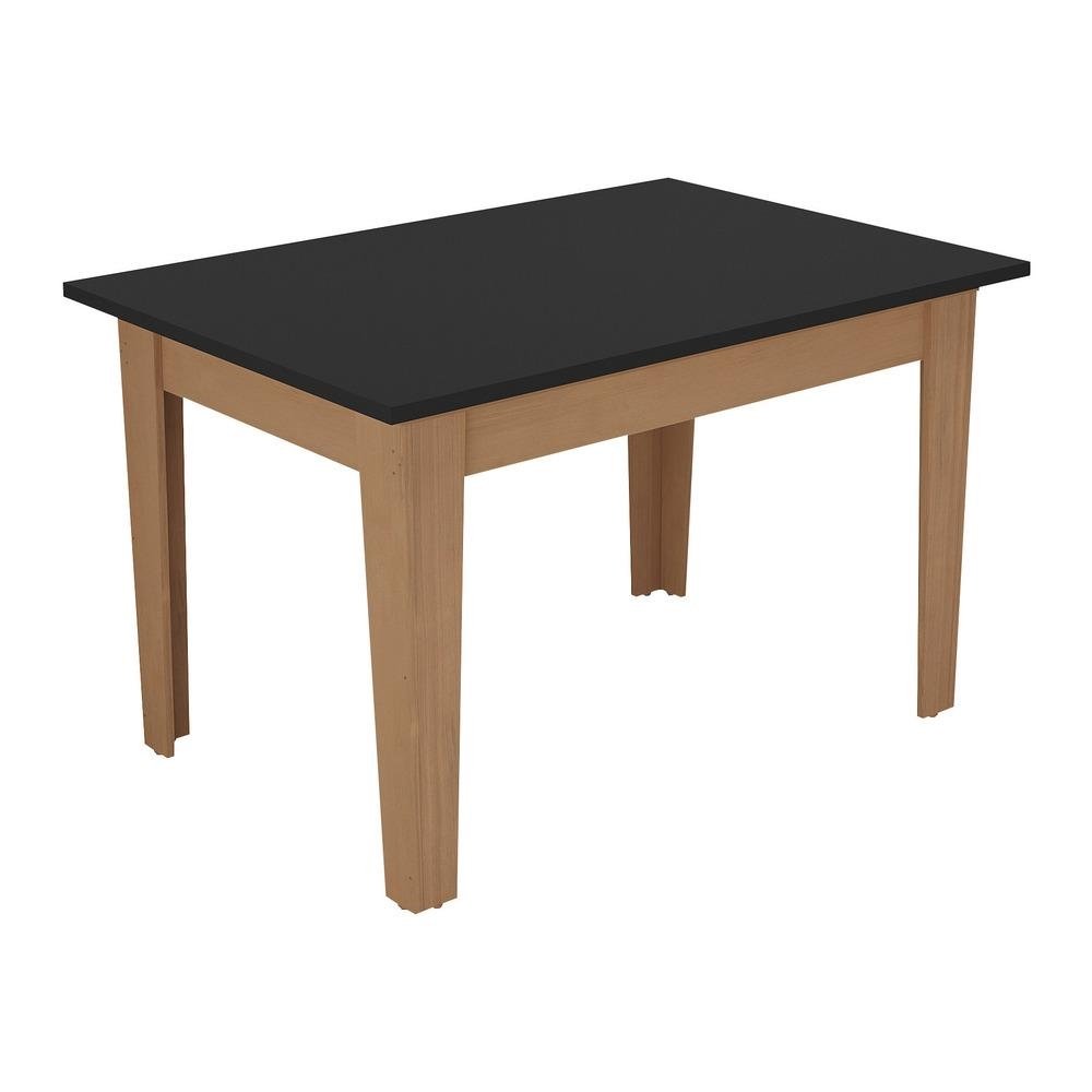 Mesa de Jantar 120 cm Rio Multimoveis EX2004 Madeirada/Preta