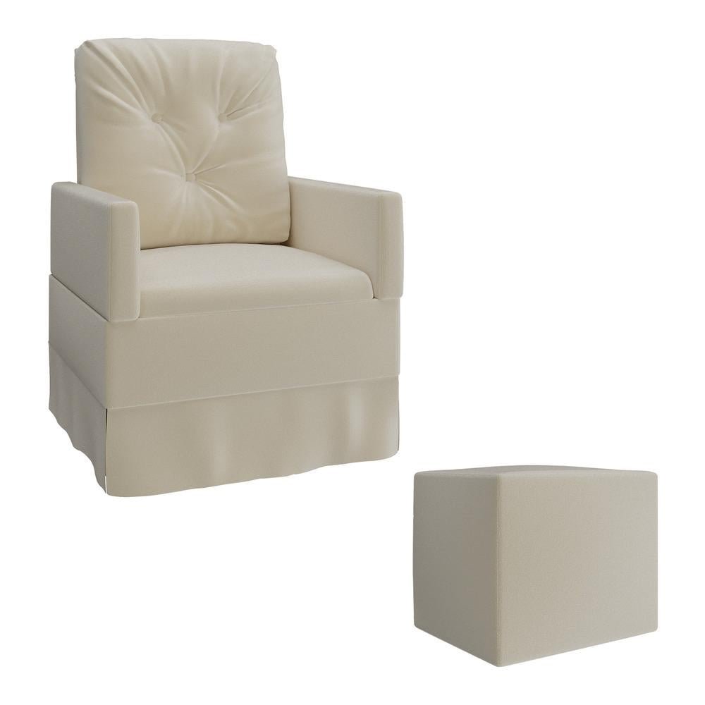 Poltrona de Amamentacao com Balanco e Puff Multimoveis EX4002