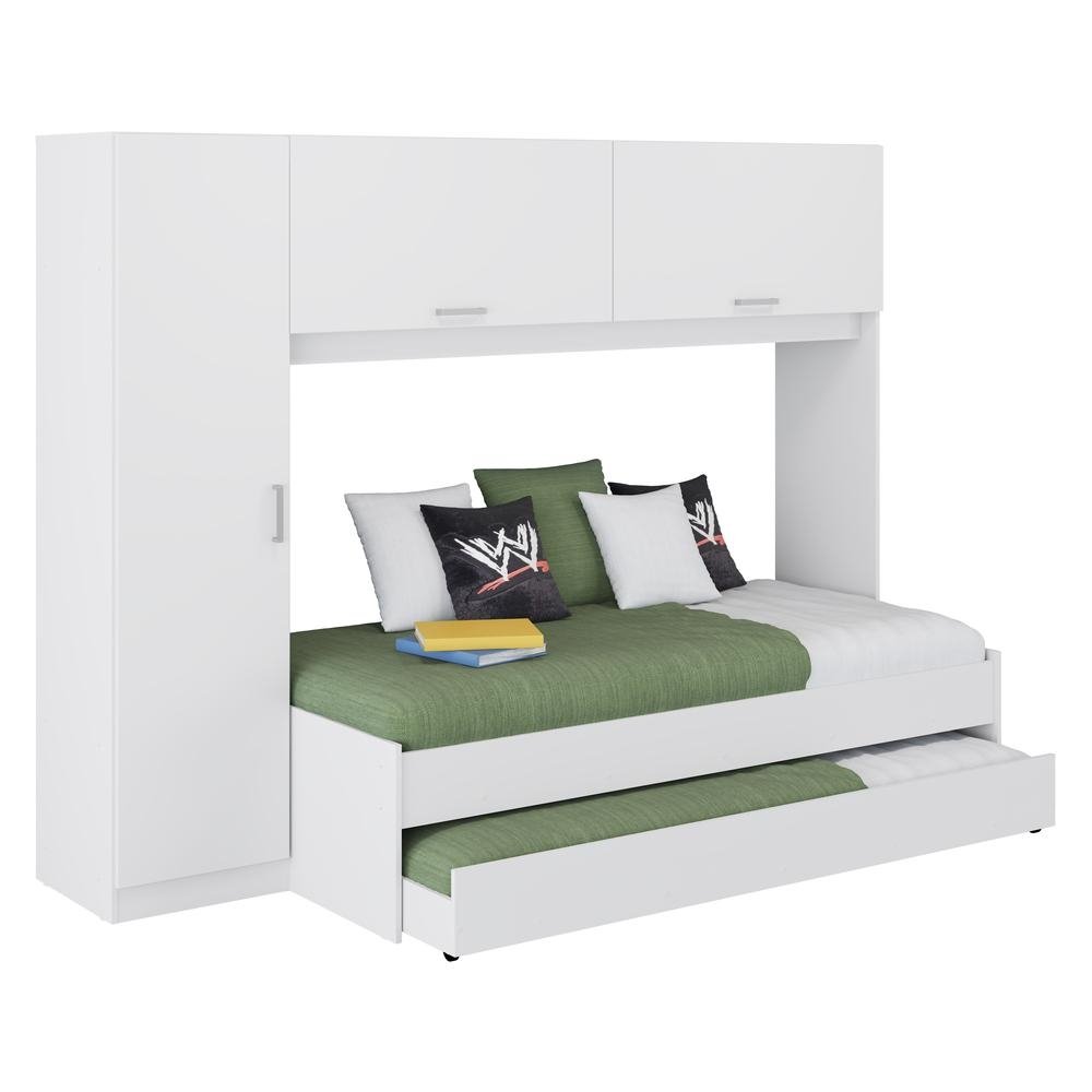 Bicama com Guarda-Roupas para colchao 88 x 188 cm Multimoveis FG1909 Branca