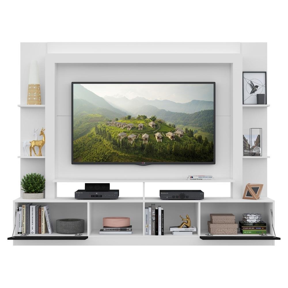 Estante com Suporte para TV ate 65" Multimoveis Moscou FG2747 Branca/Preta