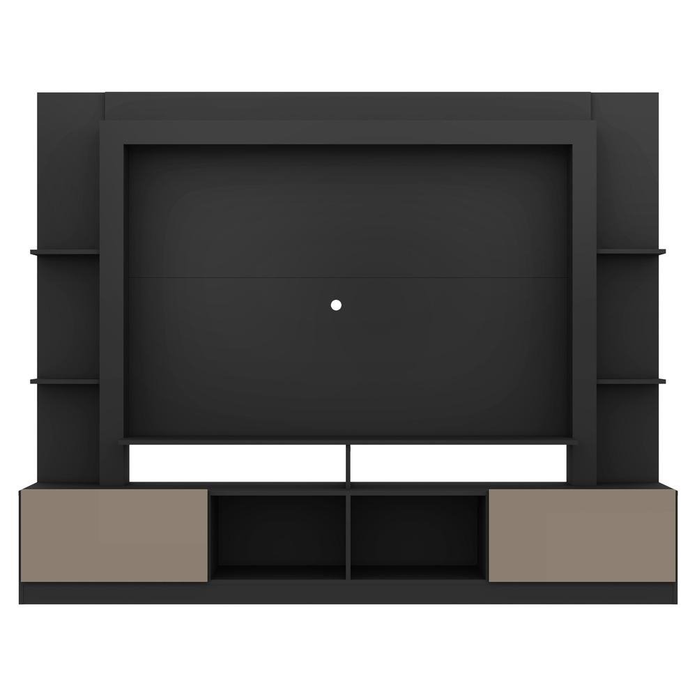 Estante com Suporte para TV ate 65" Multimoveis Moscou FG2747 Preta/Lacca Fume