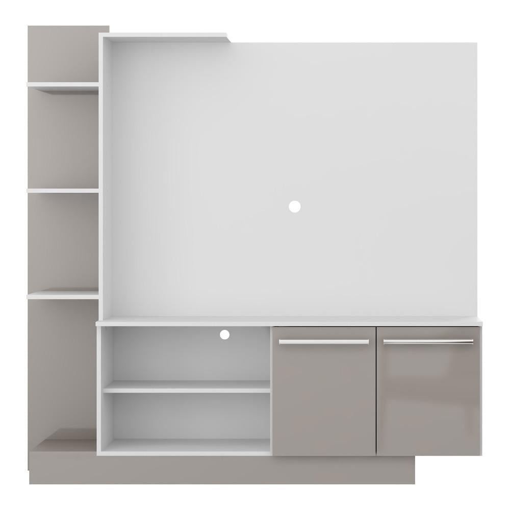 Estante com Suporte para TV ate 55" Multimoveis Denver FG3069 Branca/Lacca Fume