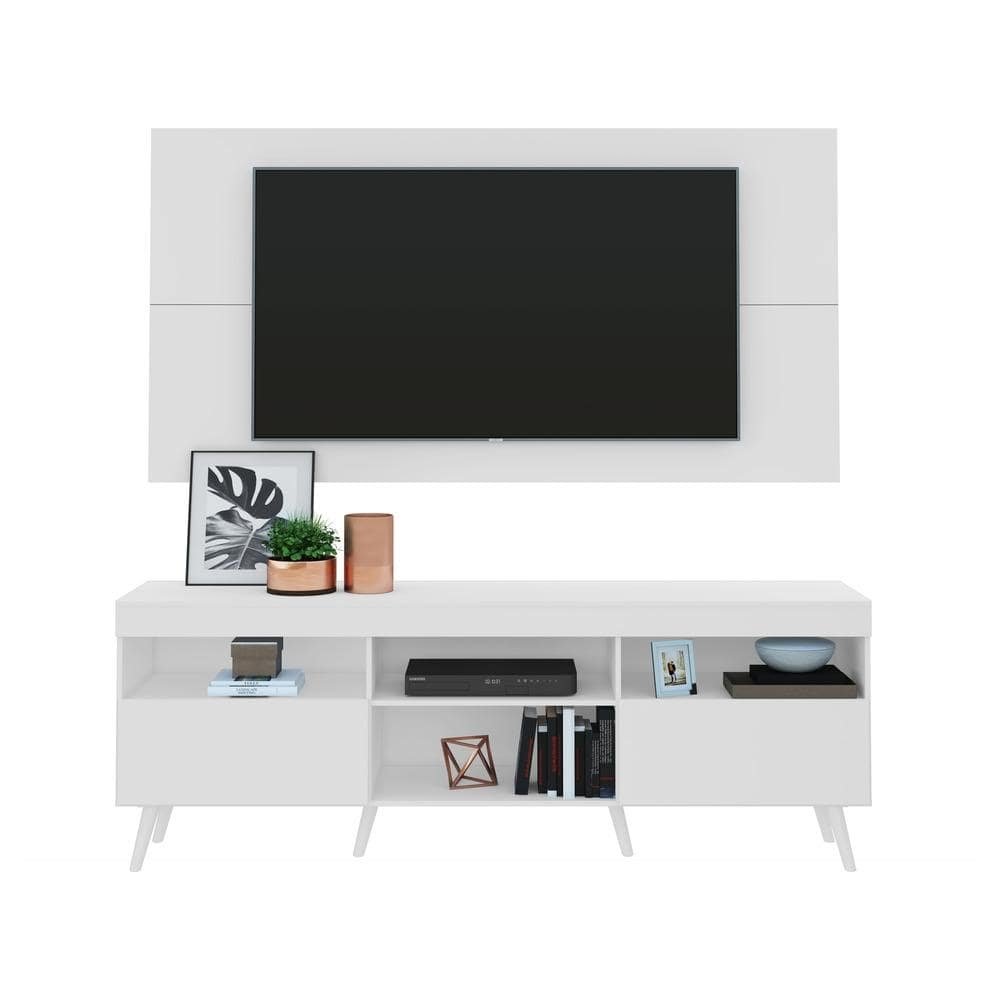 Rack Retro com Painel para TV ate 65" Multimoveis Florida FG3133 Branco