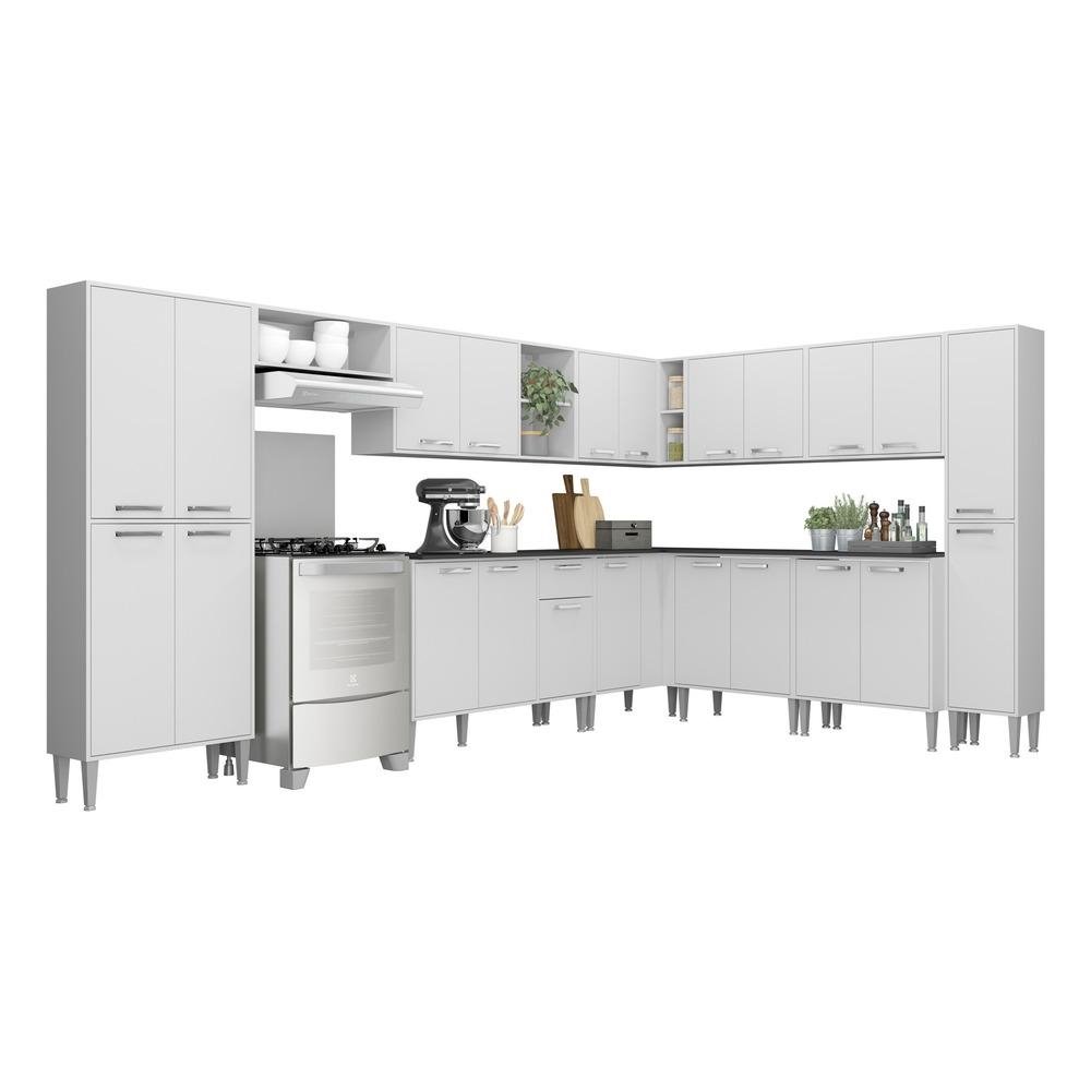 Armario de Cozinha Completa Multimoveis Xangai Pop FG3152 Branca