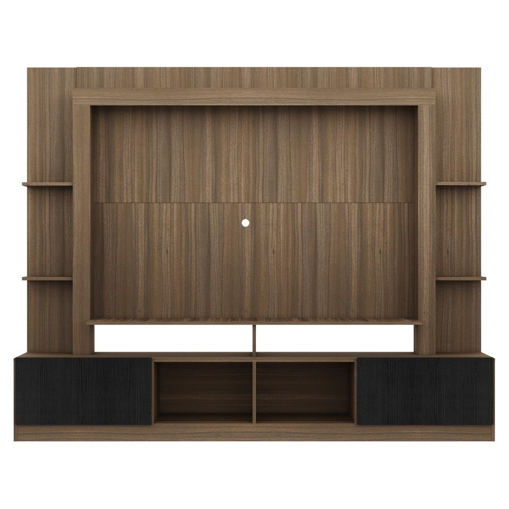 Estante com Suporte para TV ate 65" Multimoveis Oslo FG3386 Madeirada/Preta